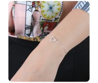 Triangle with CZ Silver Bracelet BRS-515
